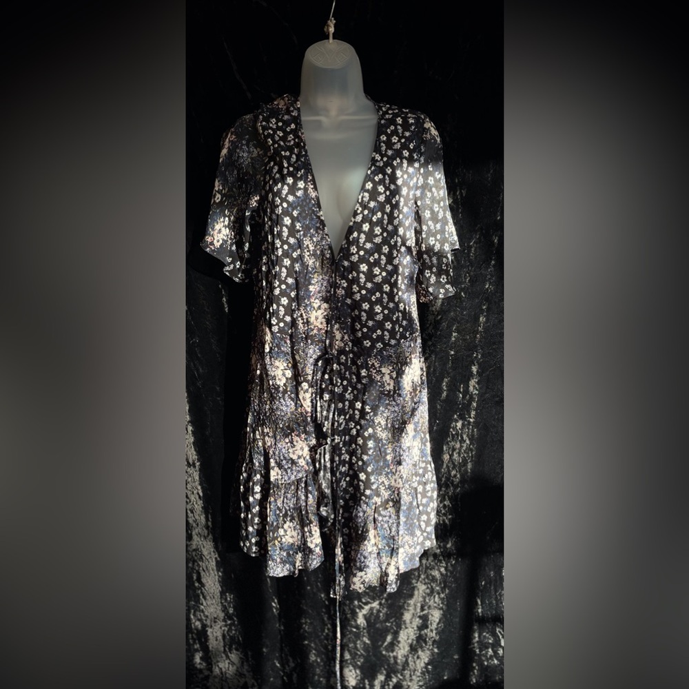 Floral Black and White Dress